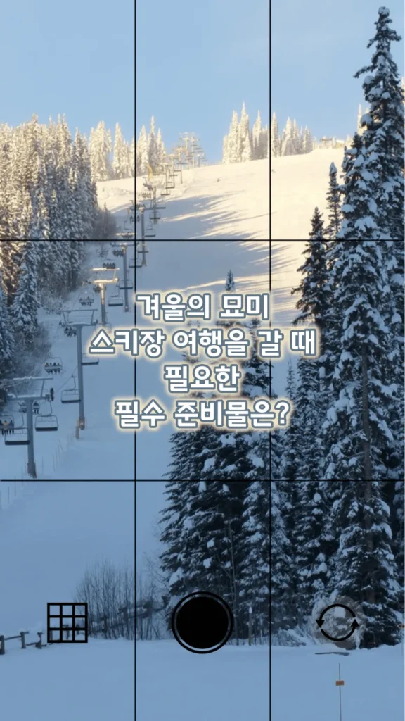 겨울의 묘미 스키장 여행을 갈 때 필요한 필수 준비물은? 겨울의 묘미 스키장 여행을 갈 때 필요한 필수 준비물은?